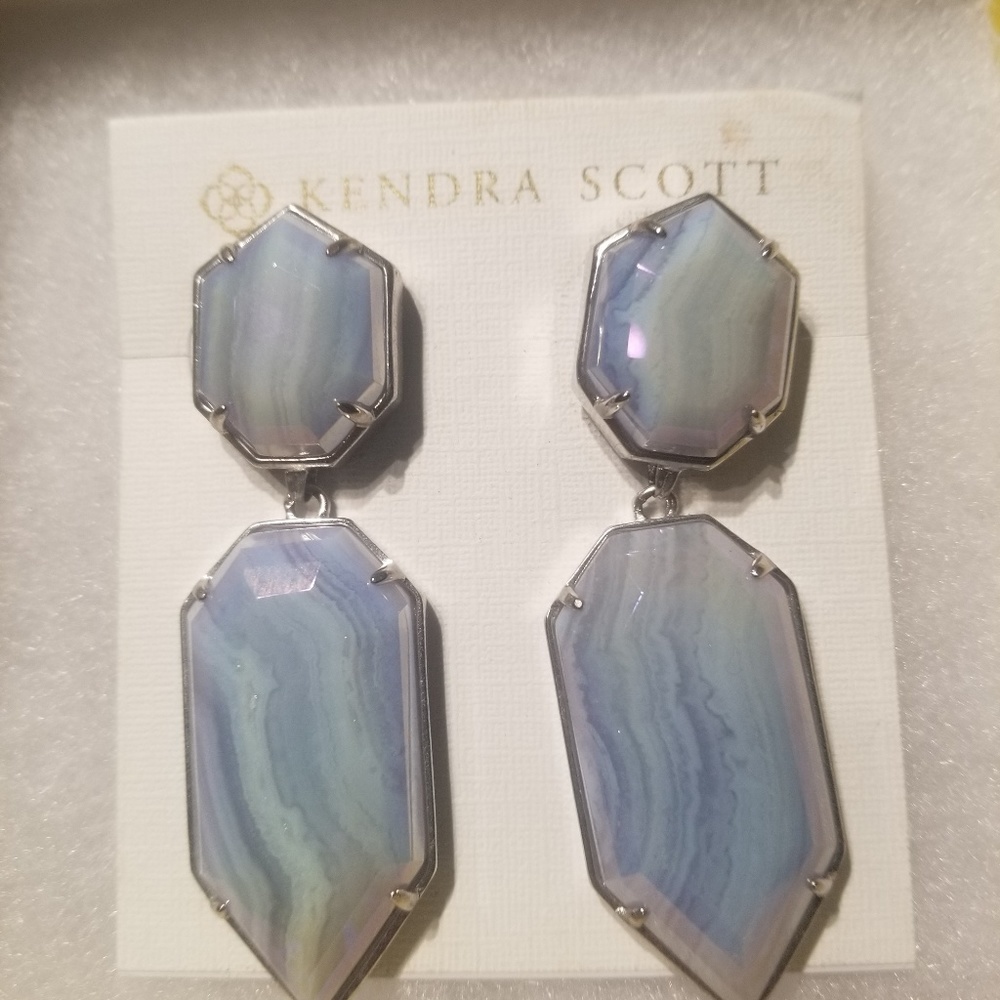 Kendra scott perla earrings in blue lace